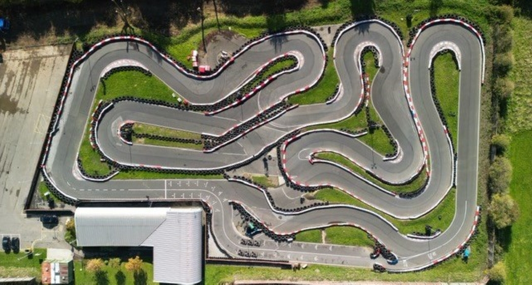 An aerial image of the Hull Karting track.