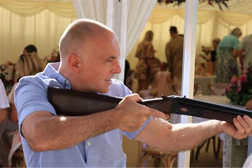 Man laser pigeon shooting