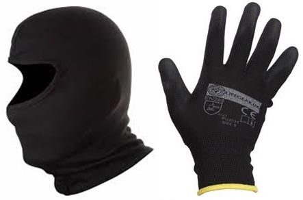 An image of a balaclava and glove